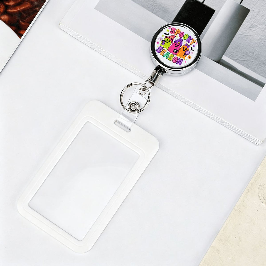 Spooky Season Ghost Badge Reel – Cute Halloween Badge Holder