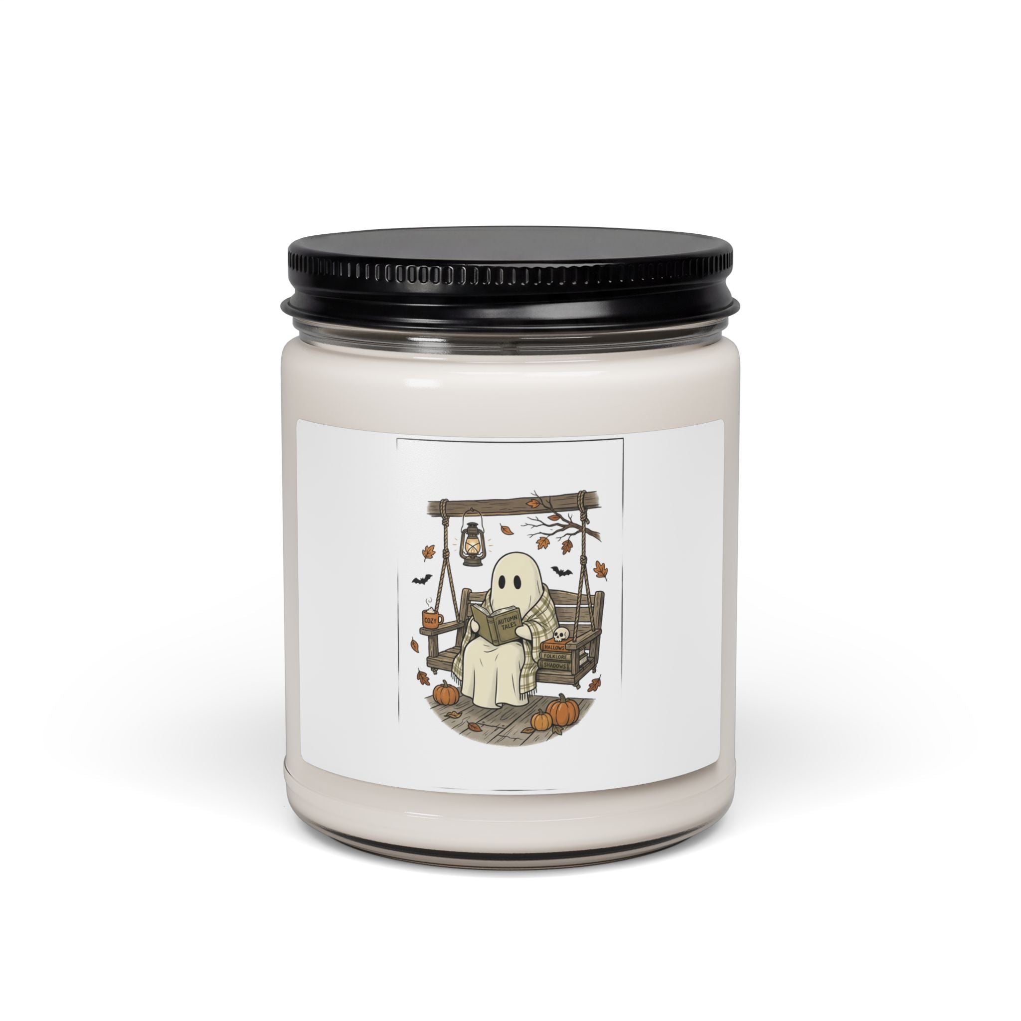 Ghost Reading Candle, Soy Scented Jar | Spooky Reader, Cozy Halloween