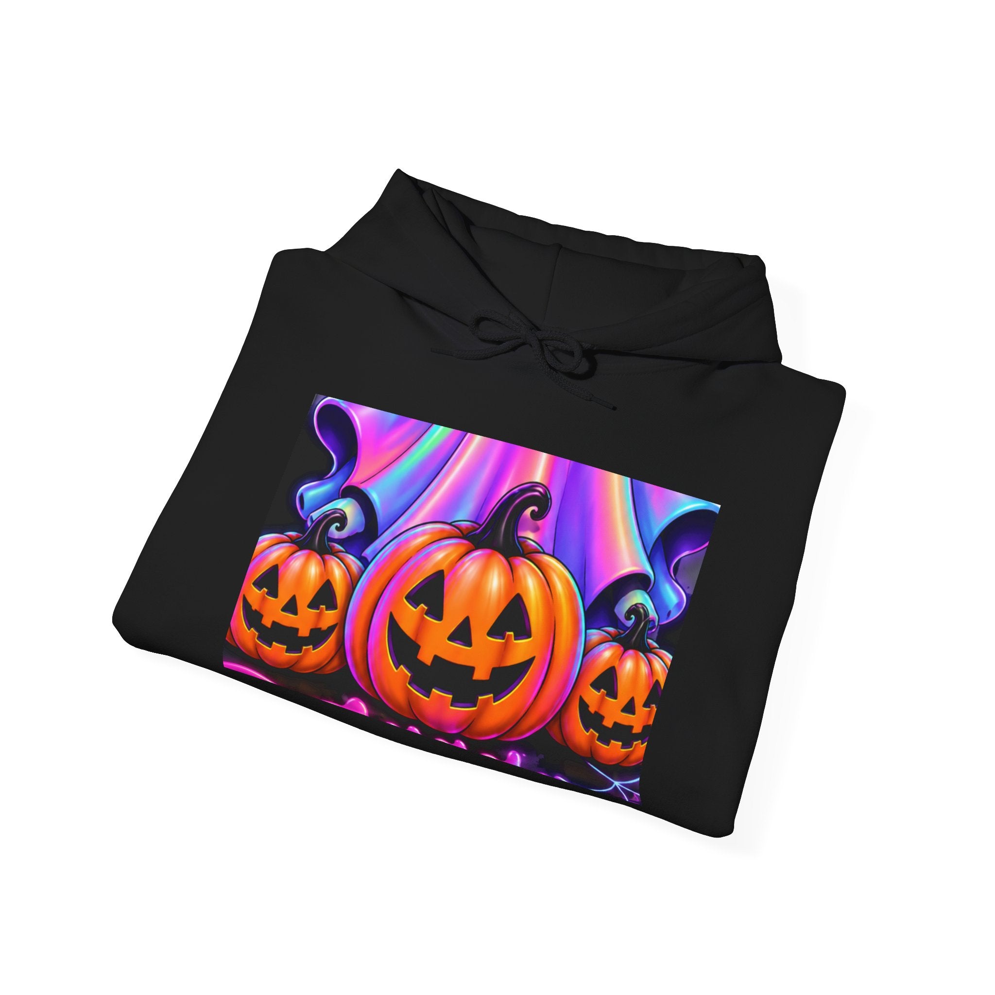 Neon Jack-O’-Lantern Halloween Hoodie | Spooky Pumpkin Graphic Sweatshirt