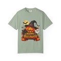 Happy Halloween Pumpkin Tee — Jack-o'-Lantern Witch Hat & Ghosts