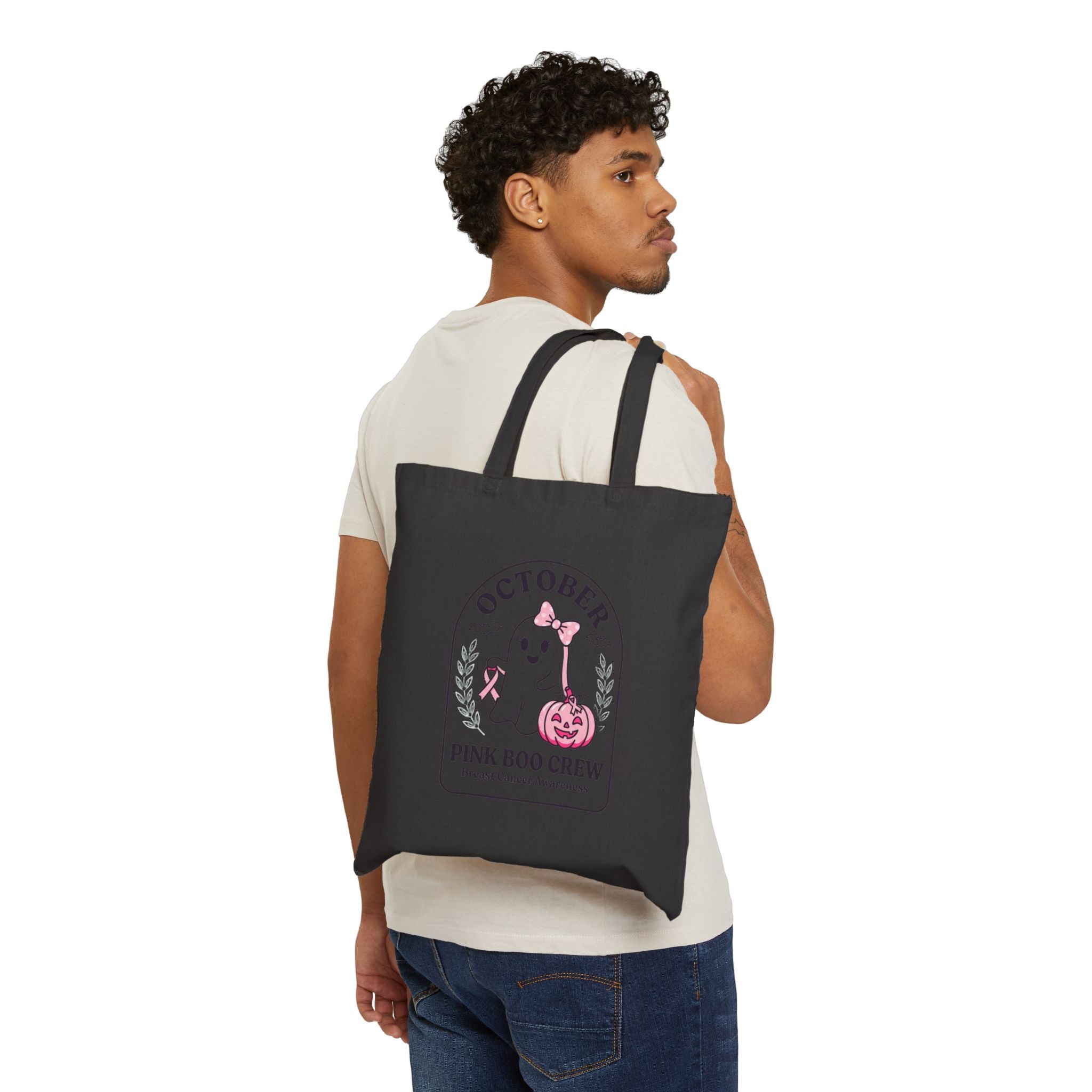 October Pink Boo Crew Tote | Breast Cancer Awareness Ribbon