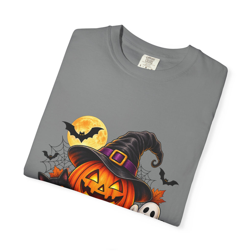 Happy Halloween Pumpkin Tee — Jack-o'-Lantern Witch Hat & Ghosts