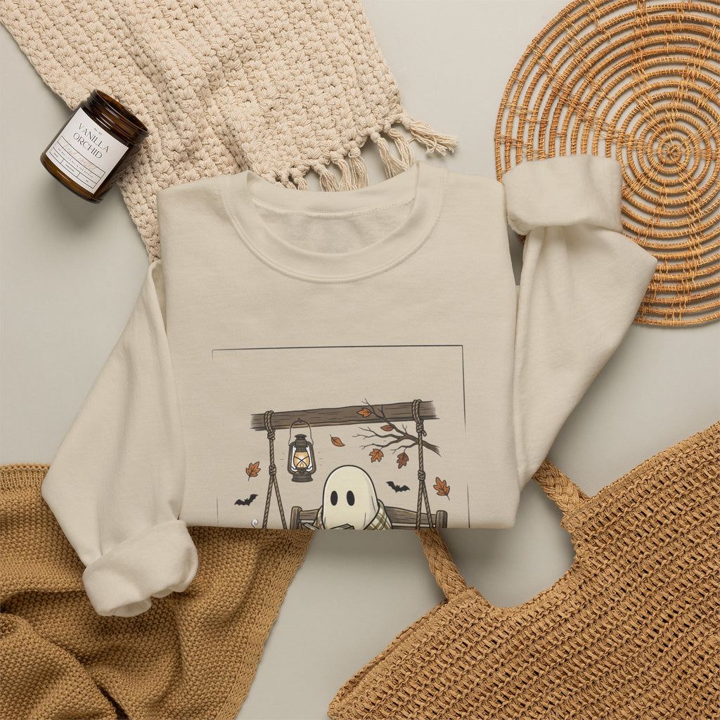 Ghost Reading in Armchair Sweatshirt | Spooky Reader, Halloween Bookish