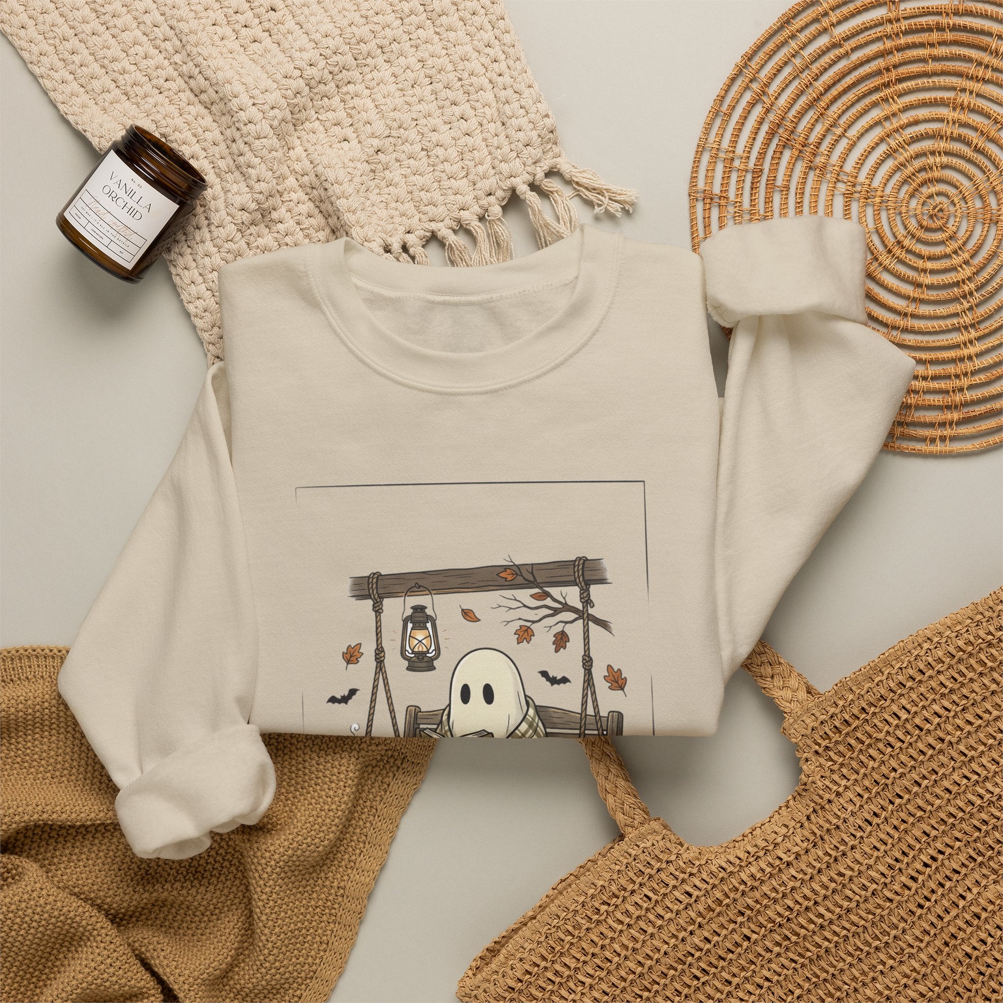 Ghost Reading in Armchair Sweatshirt | Spooky Reader, Halloween Bookish