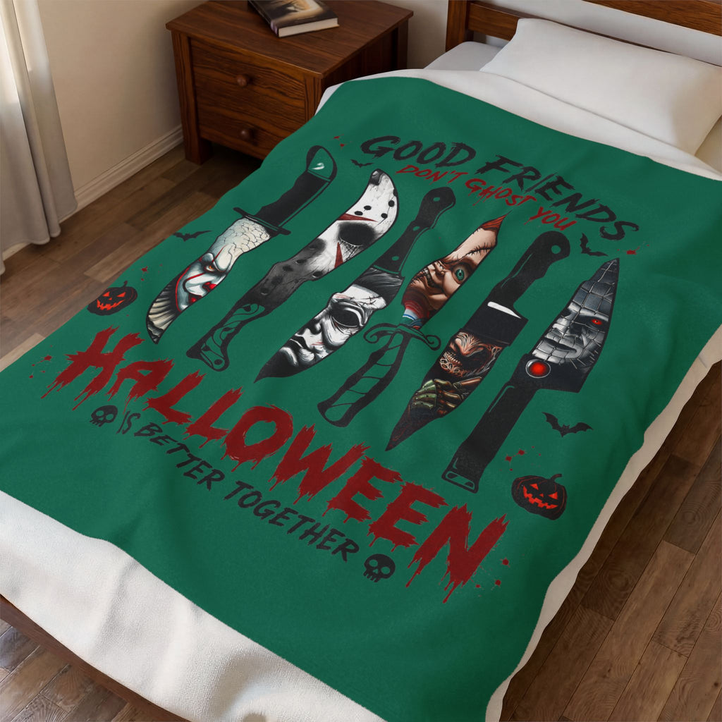 🎃 Good Friends Don’t Let You Halloween Alone™ Plush Blanket