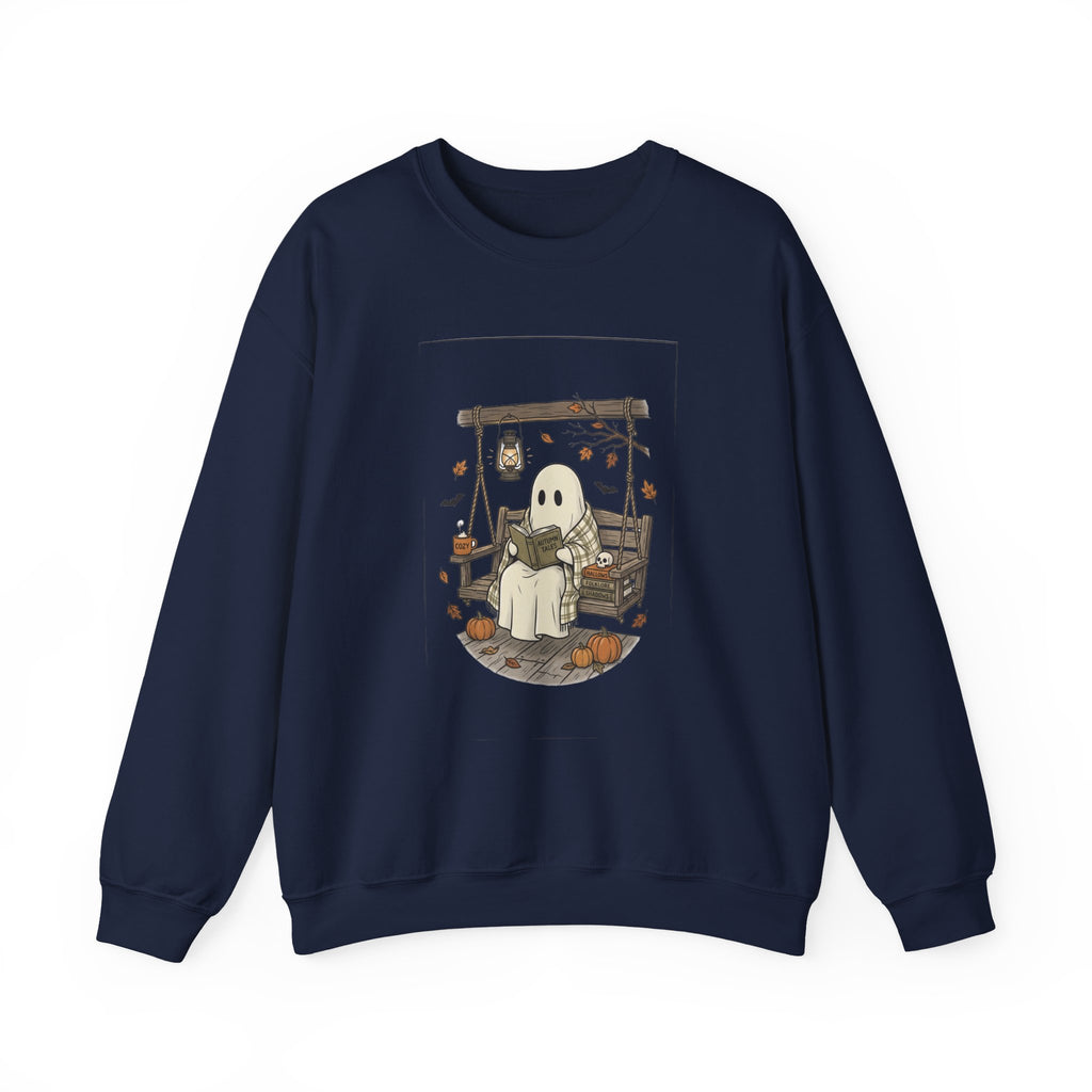 Ghost Reading in Armchair Sweatshirt | Spooky Reader, Halloween Bookish