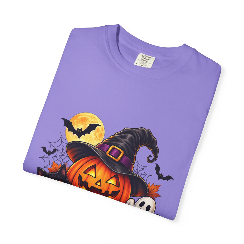 Happy Halloween Pumpkin Tee — Jack-o'-Lantern Witch Hat & Ghosts