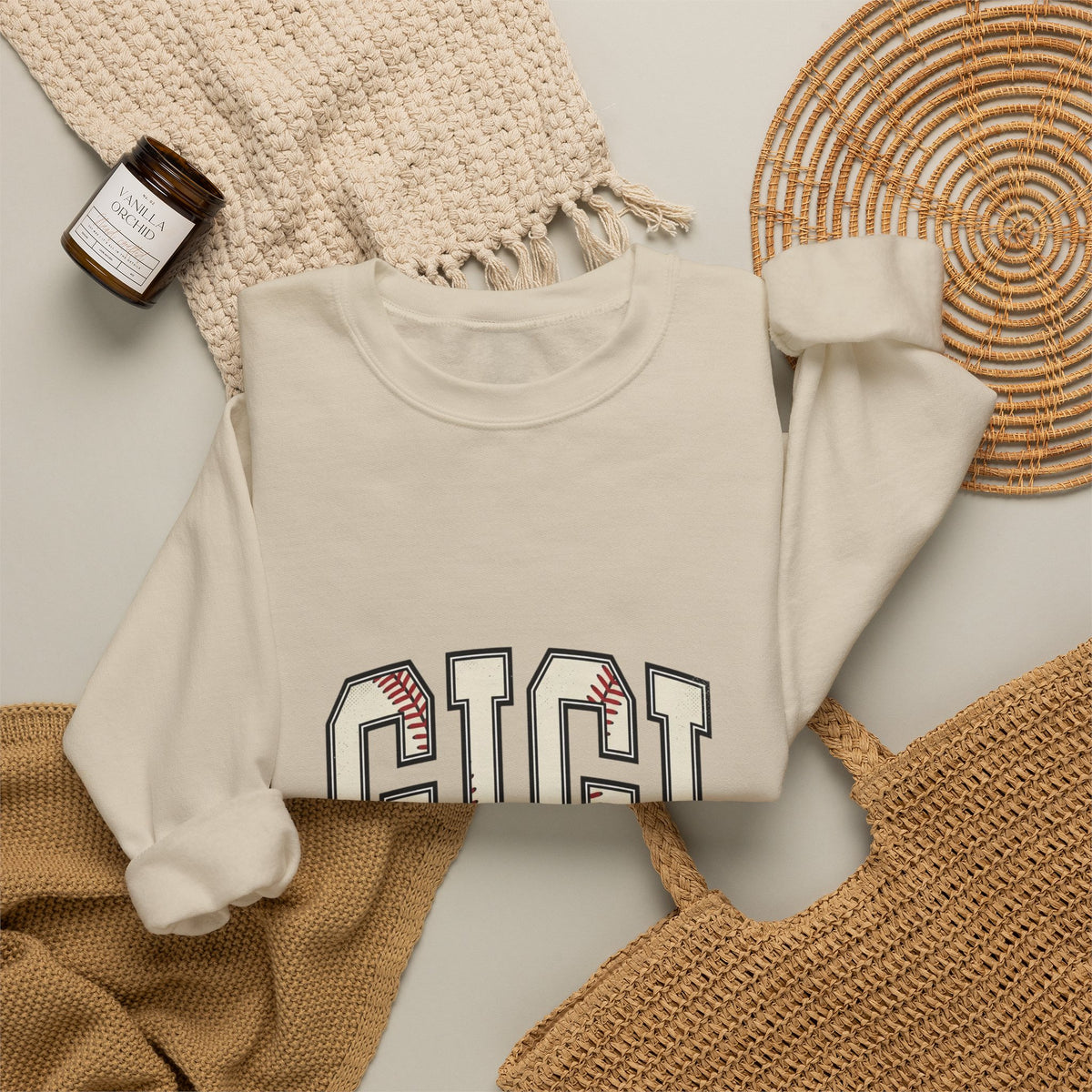 GIGI Varsity Baseball Stitching Sweatshirt | Baseball Fans, Mom Grandma