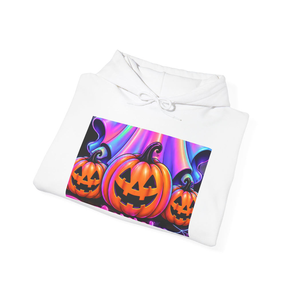 Neon Jack-O’-Lantern Halloween Hoodie | Spooky Pumpkin Graphic Sweatshirt