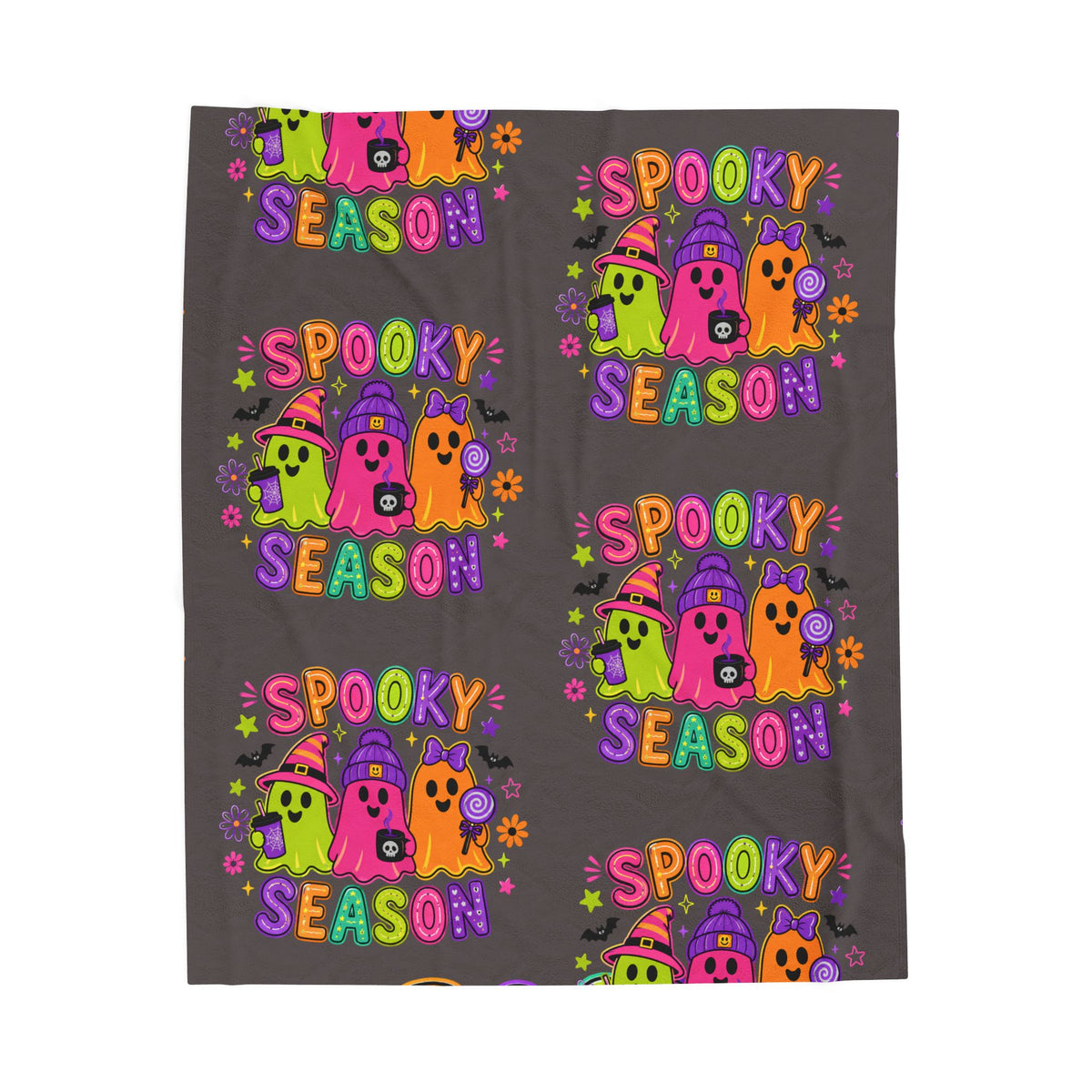 Cute Neon Ghosts Halloween Throw