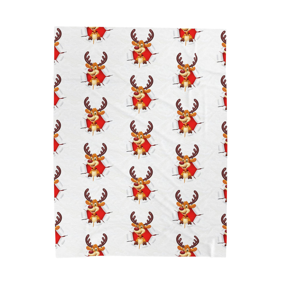 Festive Reindeer Velveteen Plush Blanket