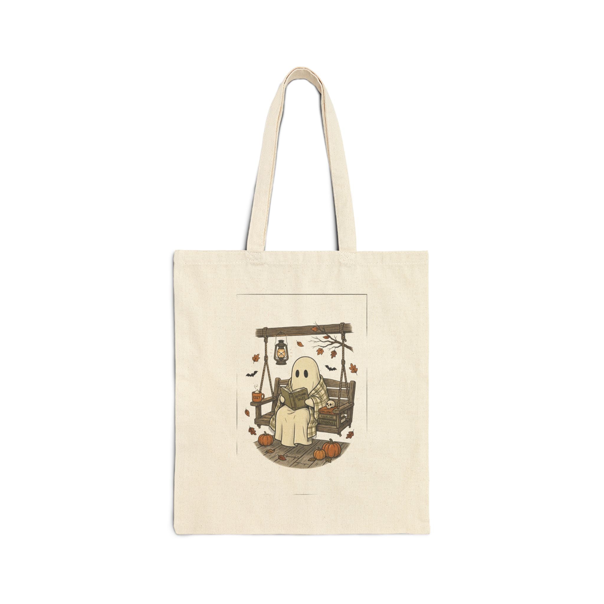 Ghost Reading in Armchair Tote | Spooky Reader, Halloween Bookish Tote