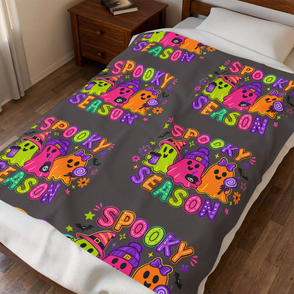 Cute Neon Ghosts Halloween Throw