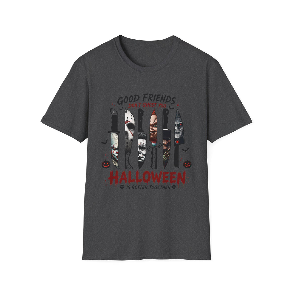 Good Friends Don’t Ghost You Halloween T-Shirt | Horror Movie Knife Tee