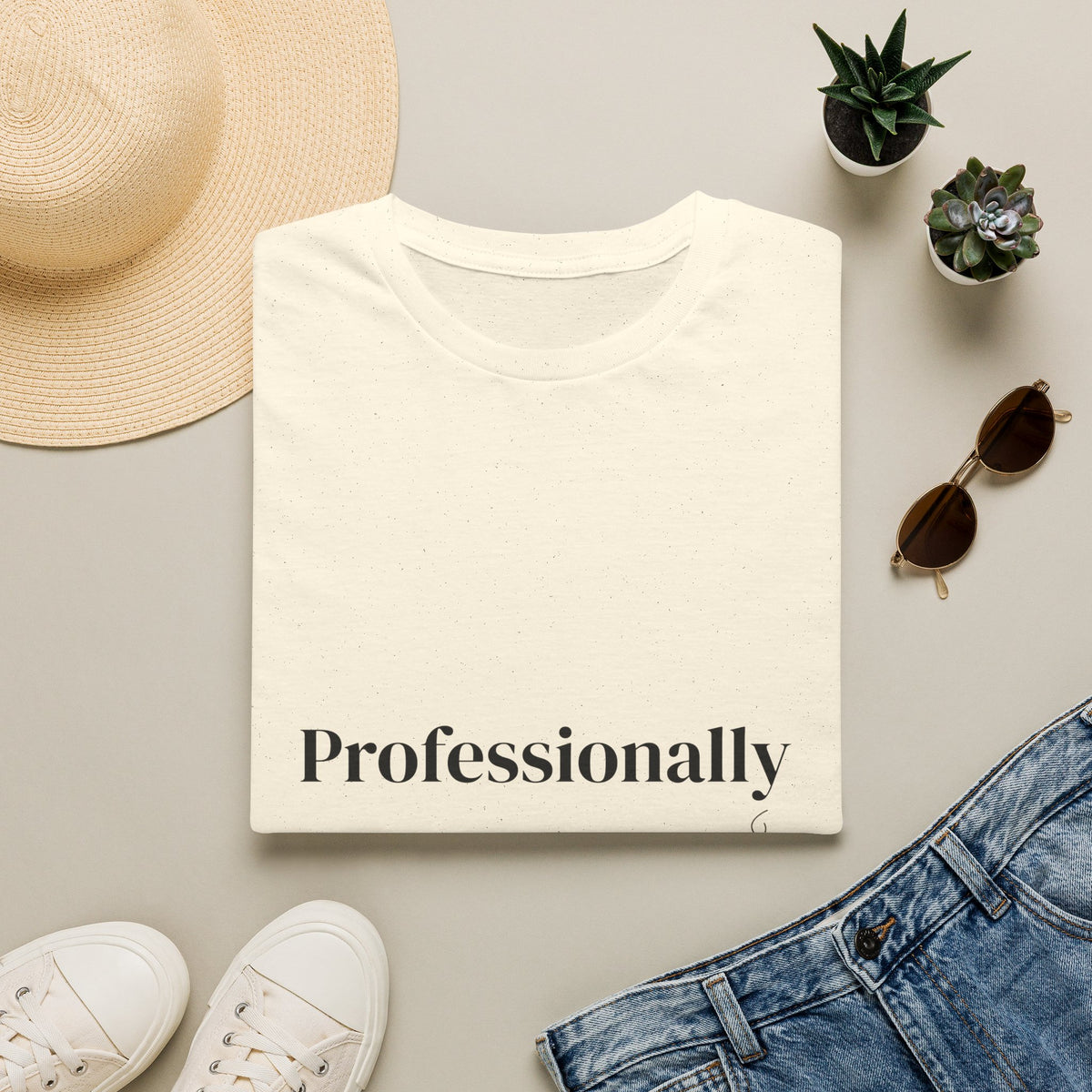 Professionally Unbothered Unisex T-Shirt | Funny Minimalist Graphic Tee