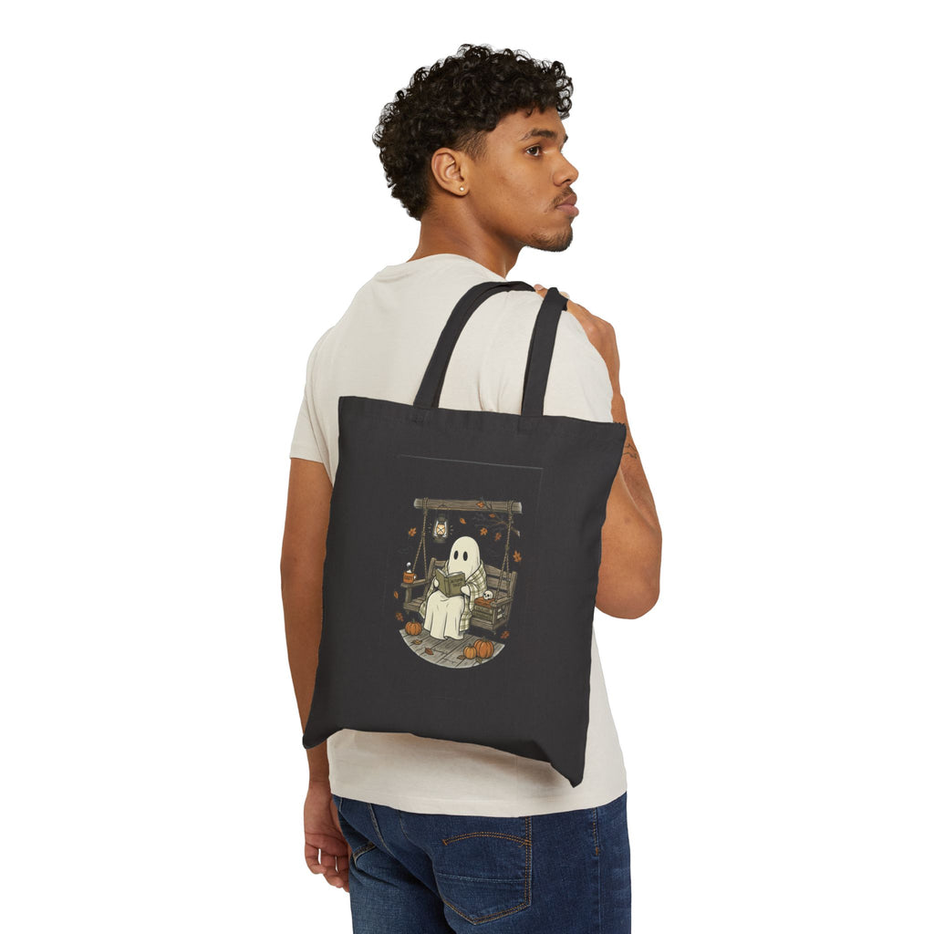 Ghost Reading in Armchair Tote | Spooky Reader, Halloween Bookish Tote