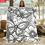 Line Art Sketch Throw Blanket