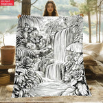Line Art Sketch Throw Blanket