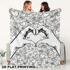 Line Art Sketch Throw Blanket
