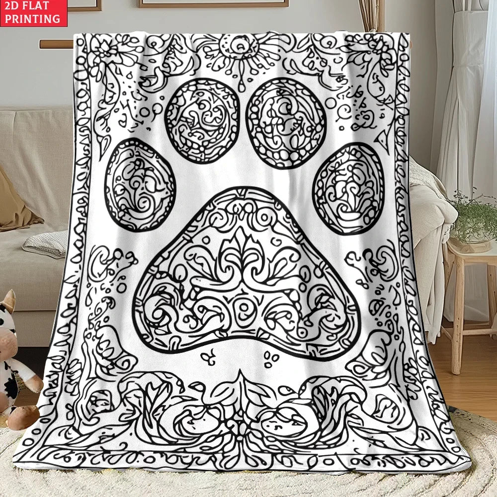 Line Art Sketch Throw Blanket