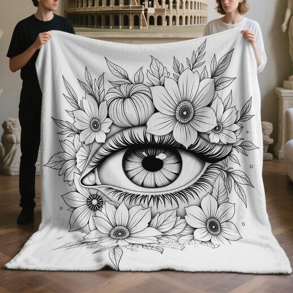 Line Art Sketch Throw Blanket