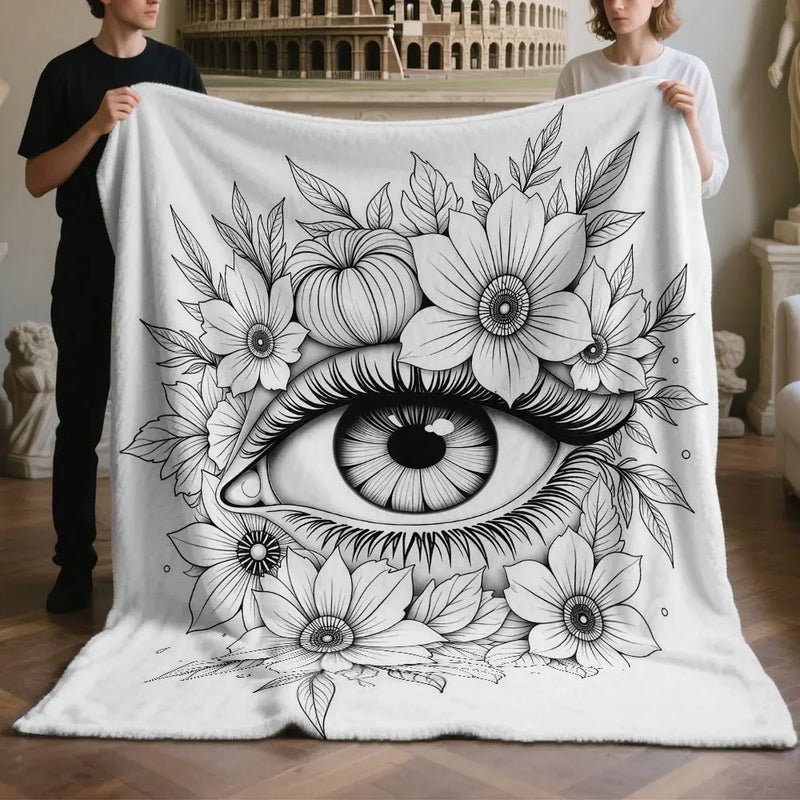 Line Art Sketch Throw Blanket