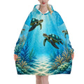 Sea Turtle Nannie Adult Blanket Hoodie | Personalized Ocean Lover Gift