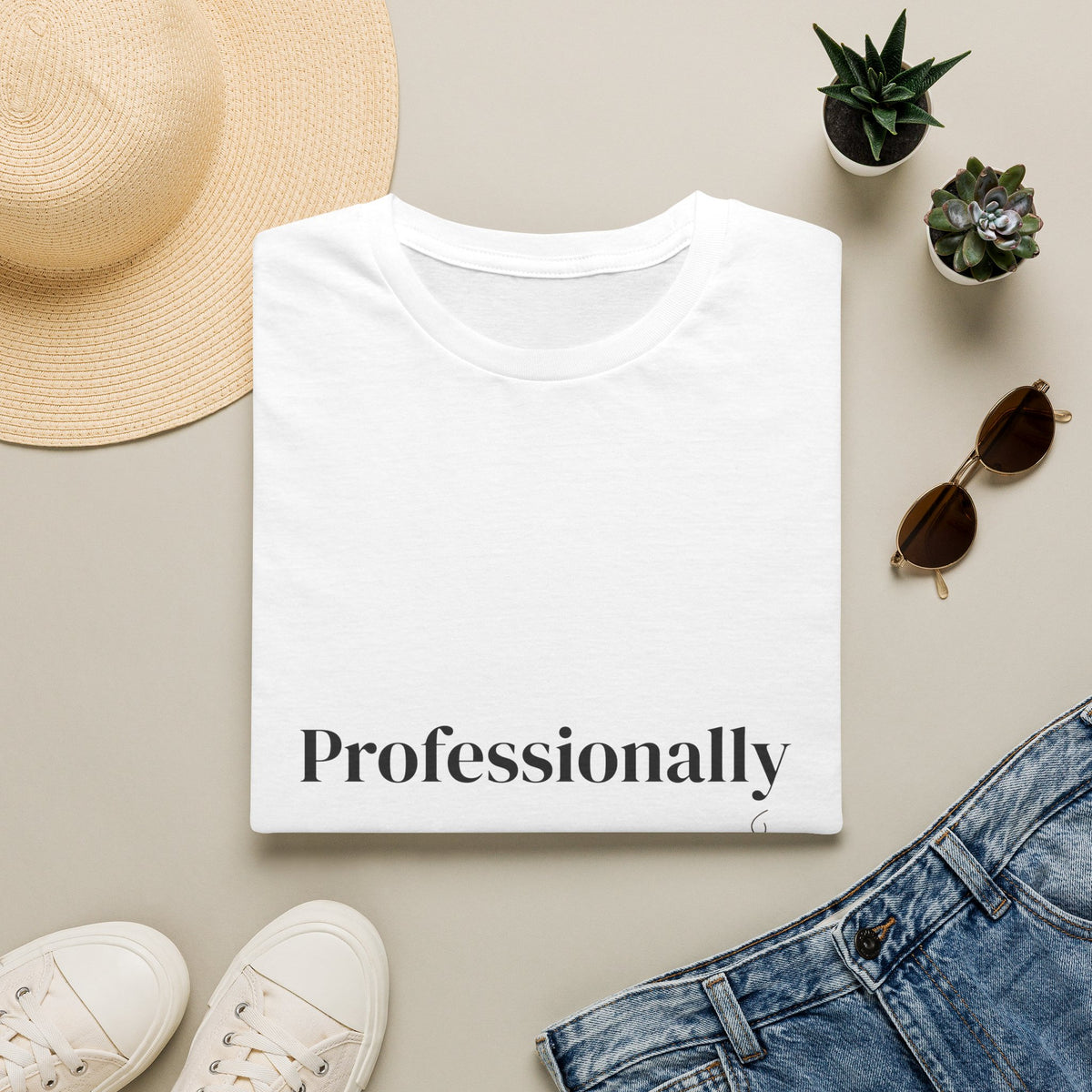 Professionally Unbothered Unisex T-Shirt | Funny Minimalist Graphic Tee