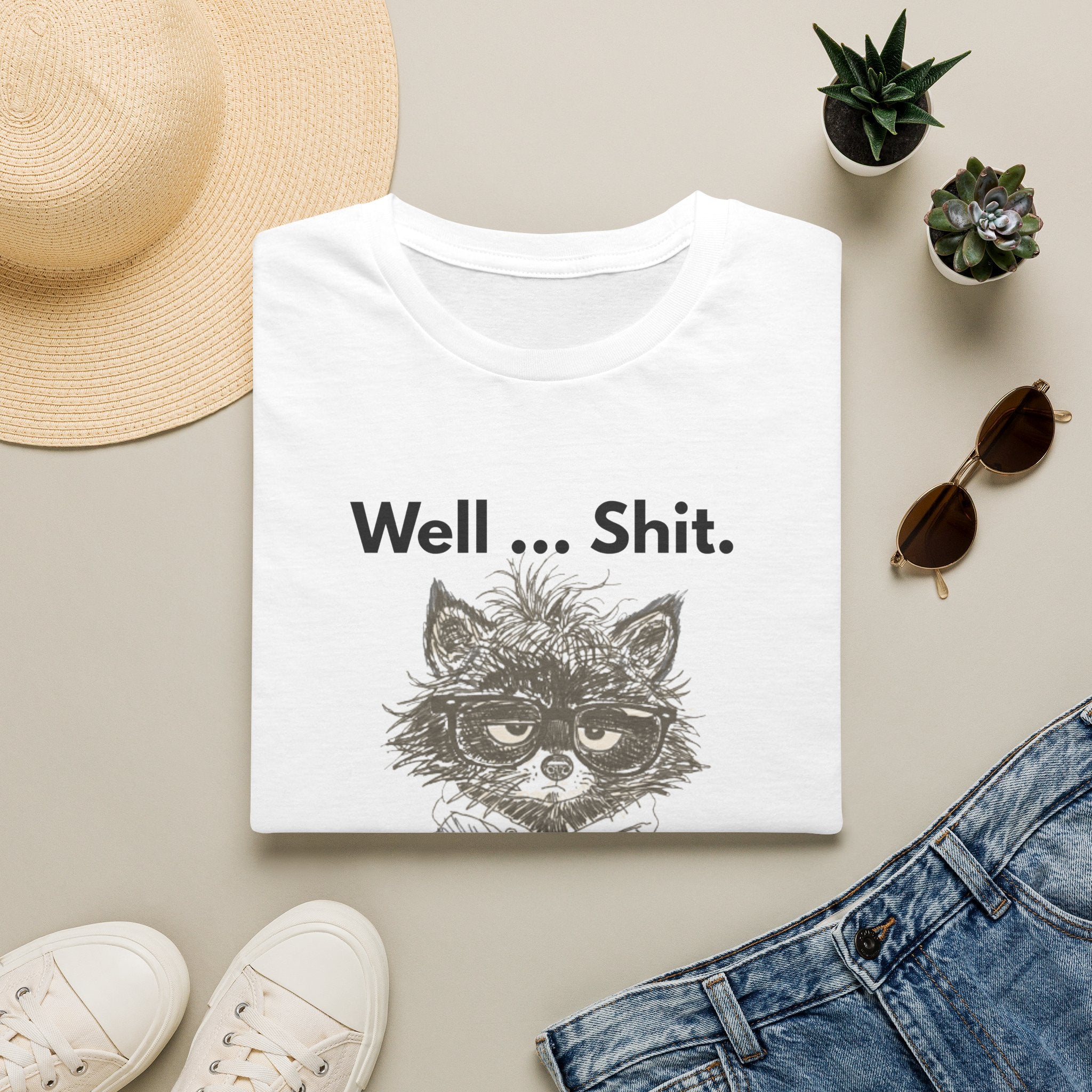 Well... Shit. Funny Raccoon T-Shirt