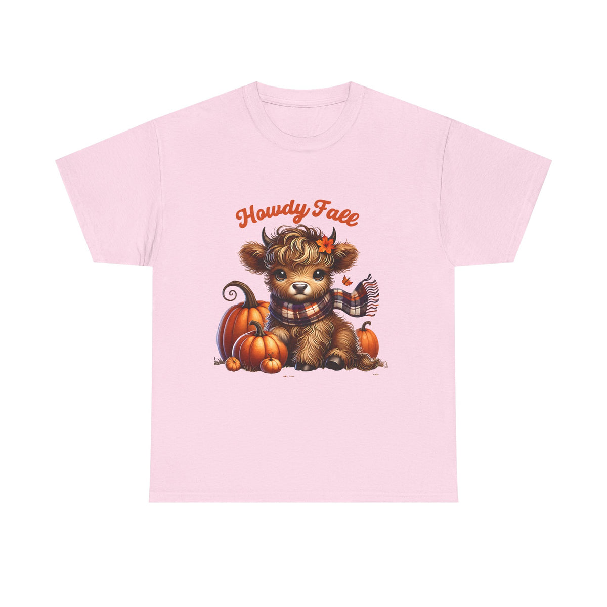 Howdy Fall Highland Cow T-Shirt | Cute Autumn Pumpkin Graphic Tee