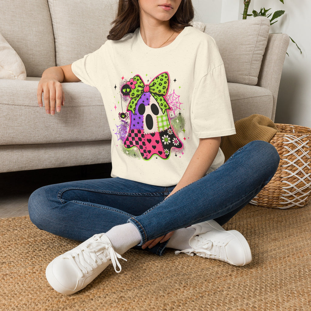 Cute Ghost Halloween T-Shirt | Pink Bow Spooky Graphic Tee