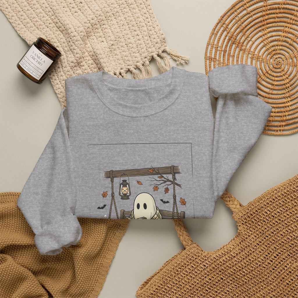 Ghost Reading in Armchair Sweatshirt | Spooky Reader, Halloween Bookish
