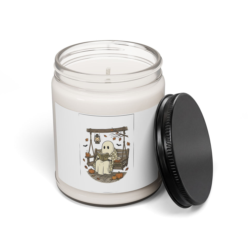 Ghost Reading Candle, Soy Scented Jar | Spooky Reader, Cozy Halloween