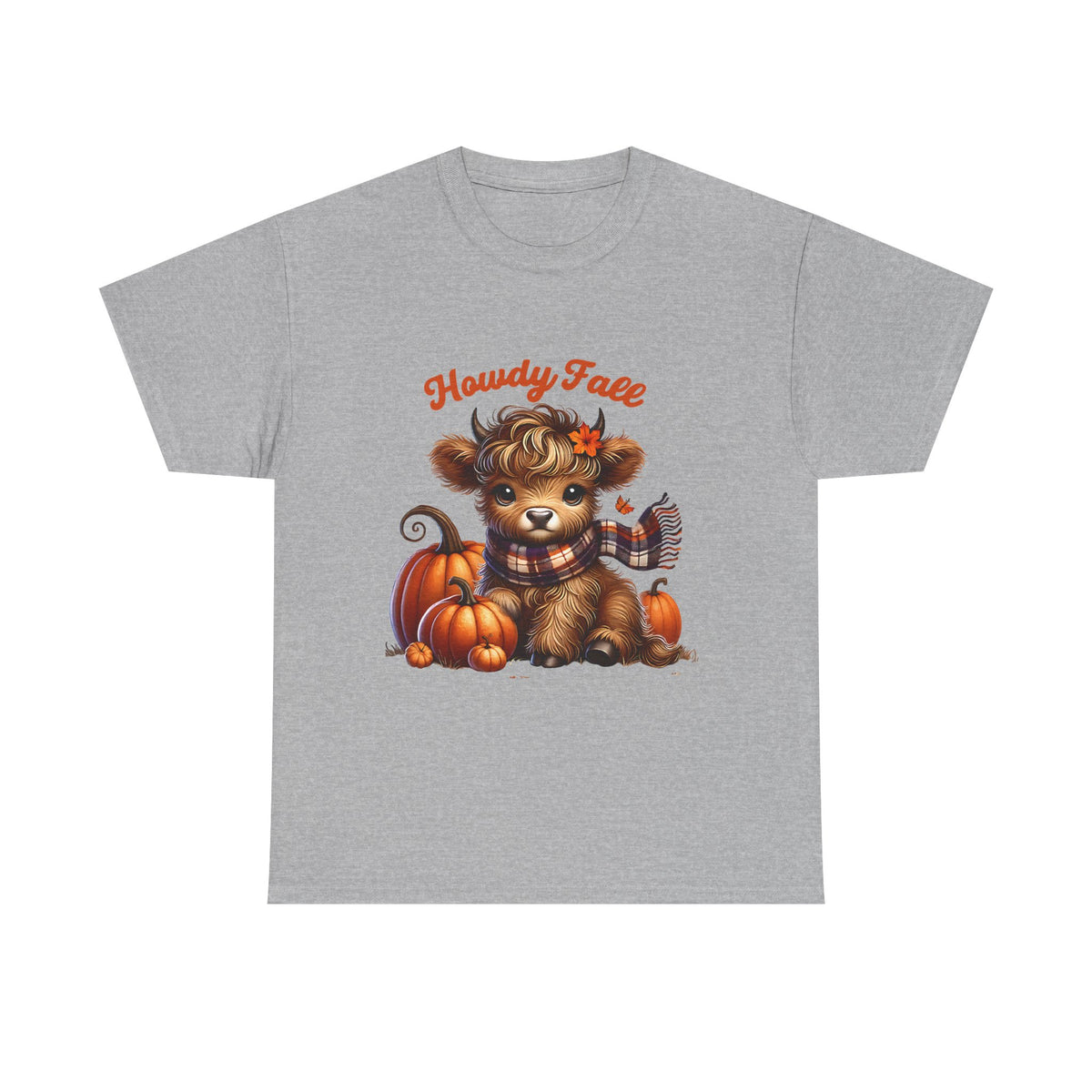 Howdy Fall Highland Cow T-Shirt | Cute Autumn Pumpkin Graphic Tee