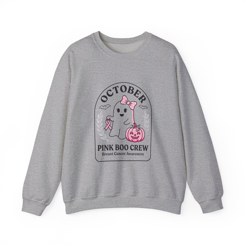 Pink Boo Crew Breast Cancer Awareness Sweatshirt | October Ribbon Support