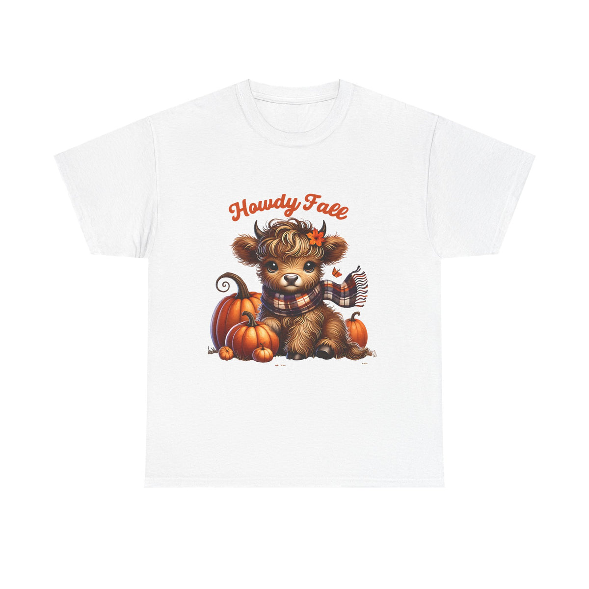 Howdy Fall Highland Cow T-Shirt | Cute Autumn Pumpkin Graphic Tee