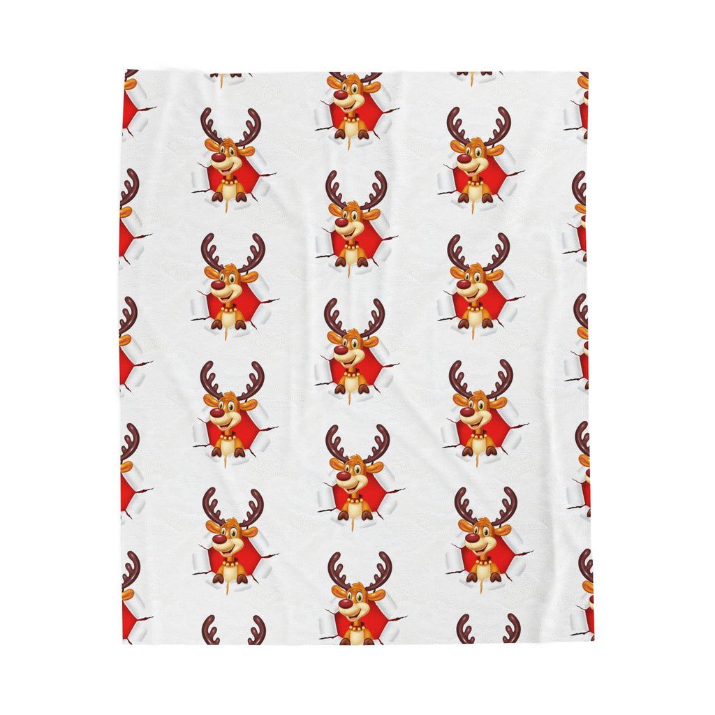 Festive Reindeer Velveteen Plush Blanket