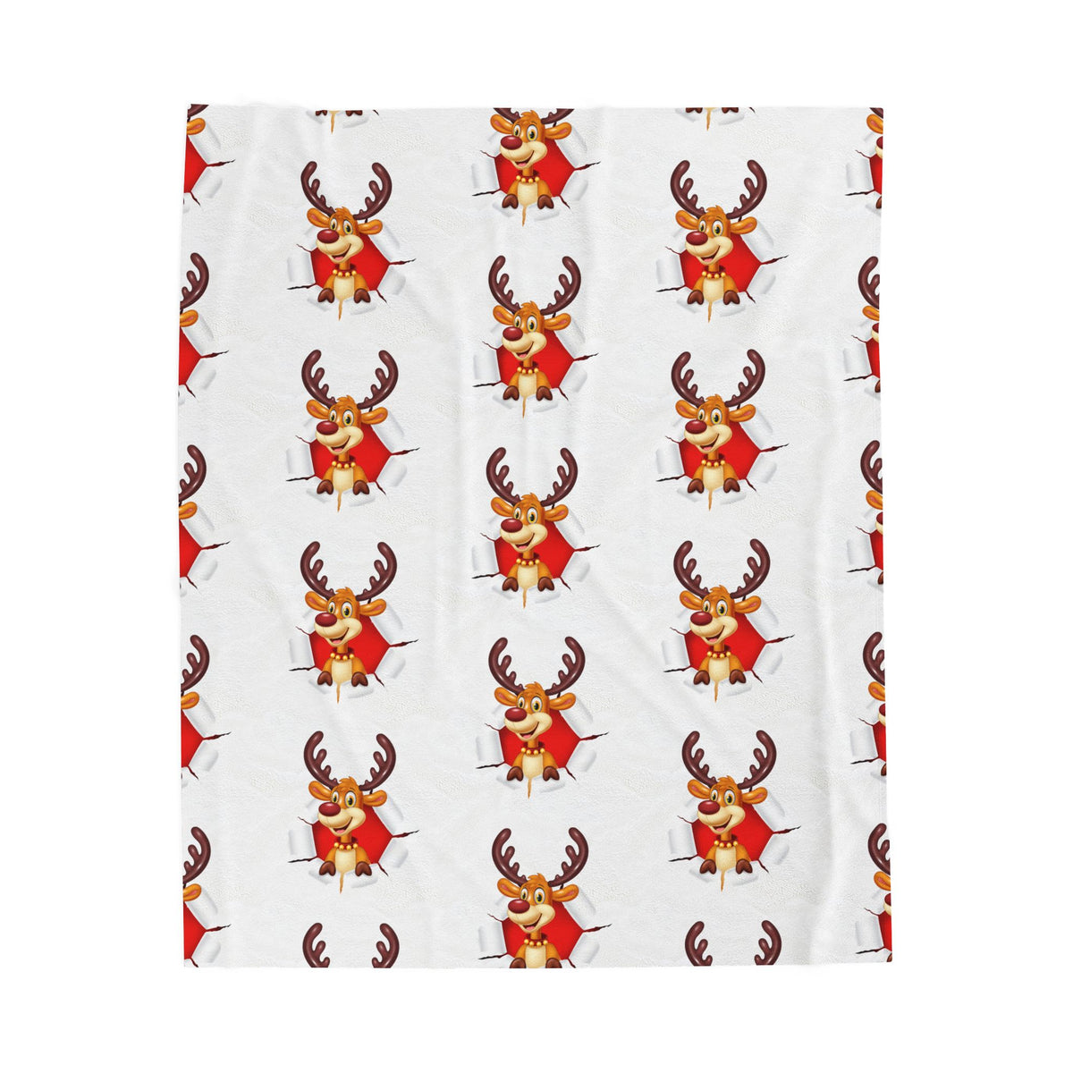 Festive Reindeer Velveteen Plush Blanket