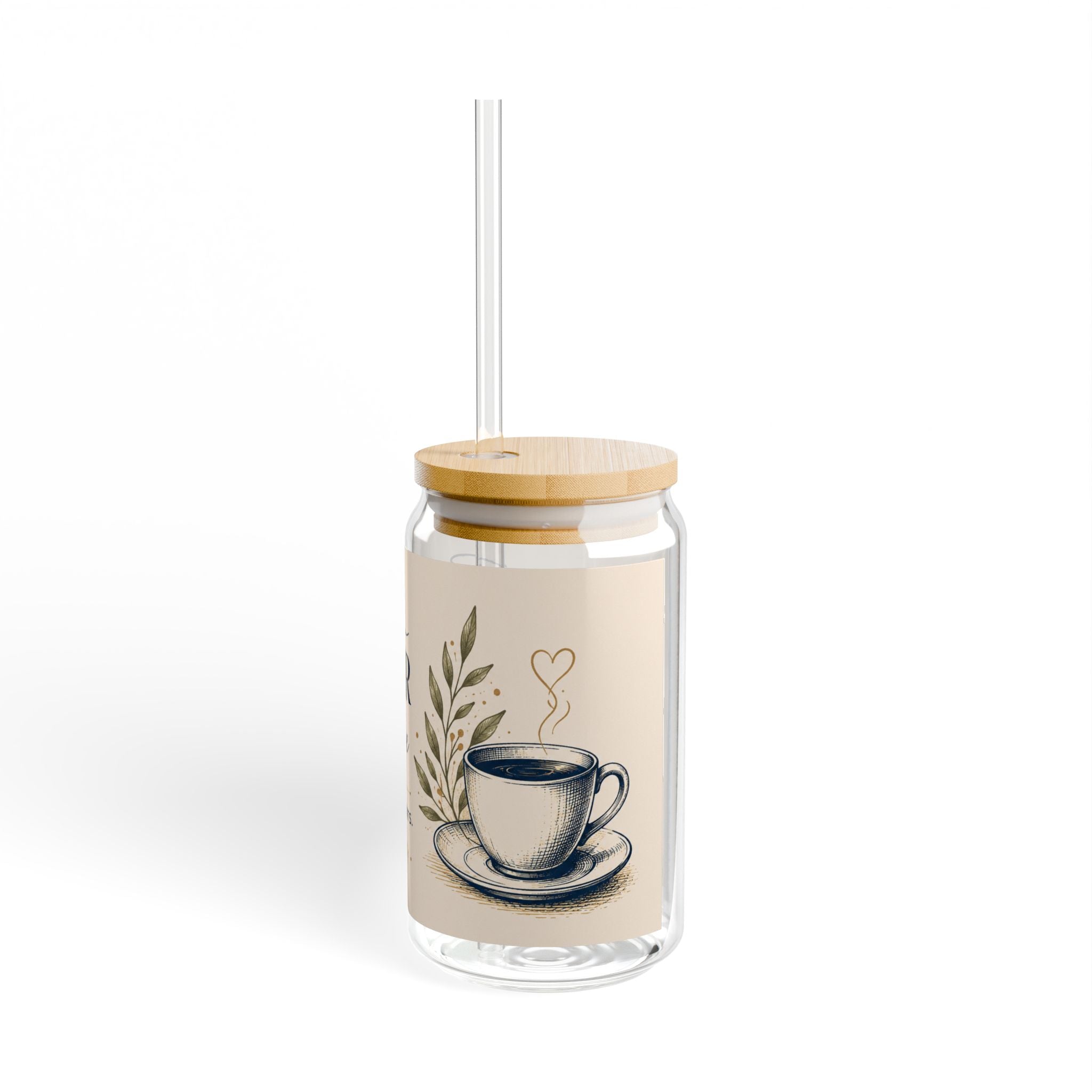 Glass Can Tumbler – "Found Another Cup of Coffee" 16oz Straw Mug
