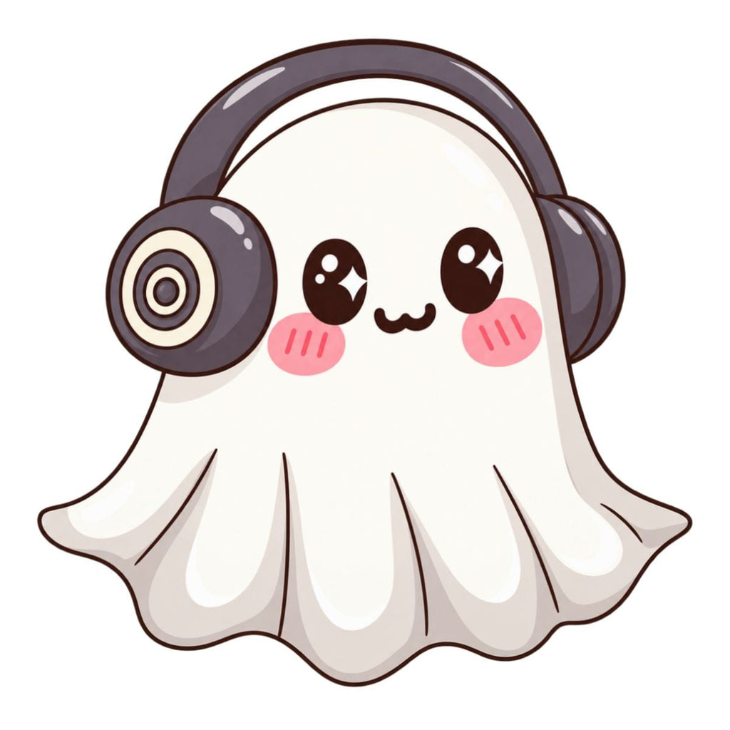 Cute Ghost Headphones Shaped Plush Pillow | Halloween Decor