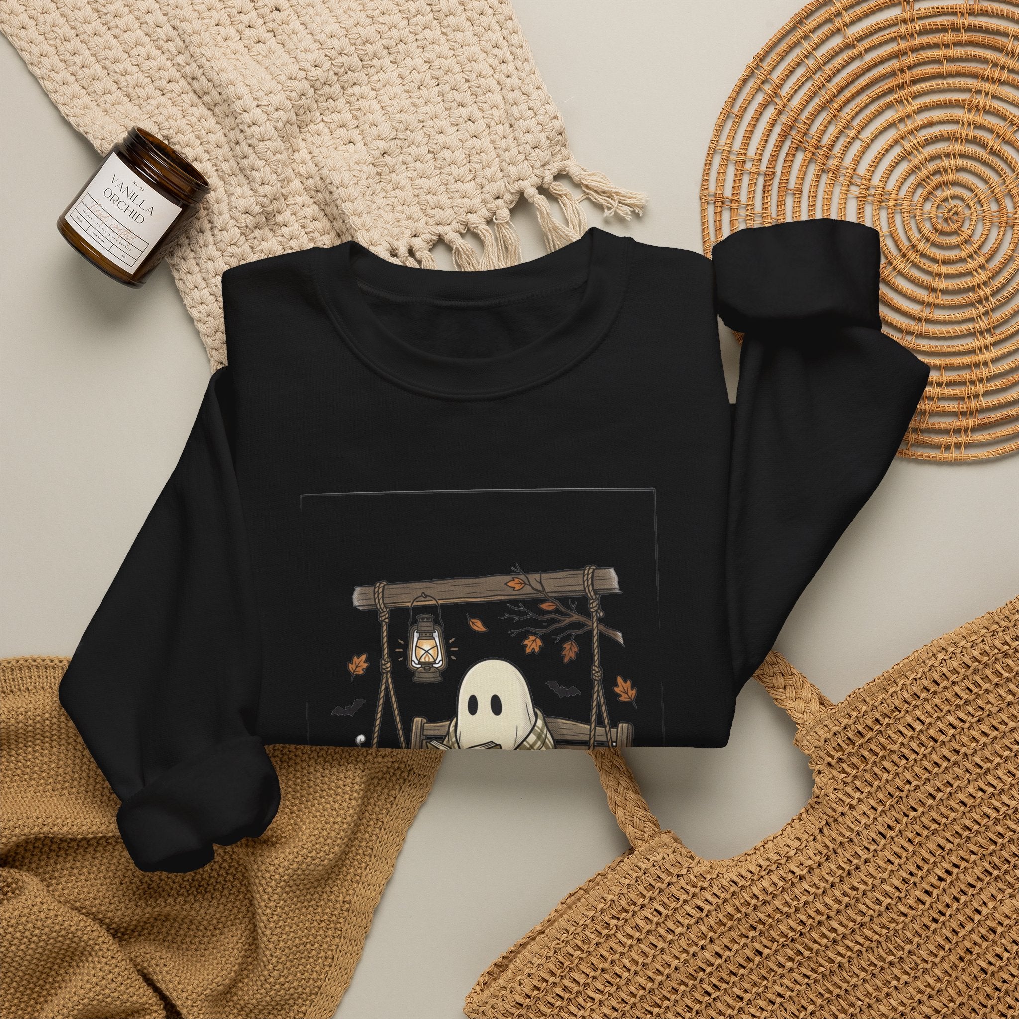 Ghost Reading in Armchair Sweatshirt | Spooky Reader, Halloween Bookish