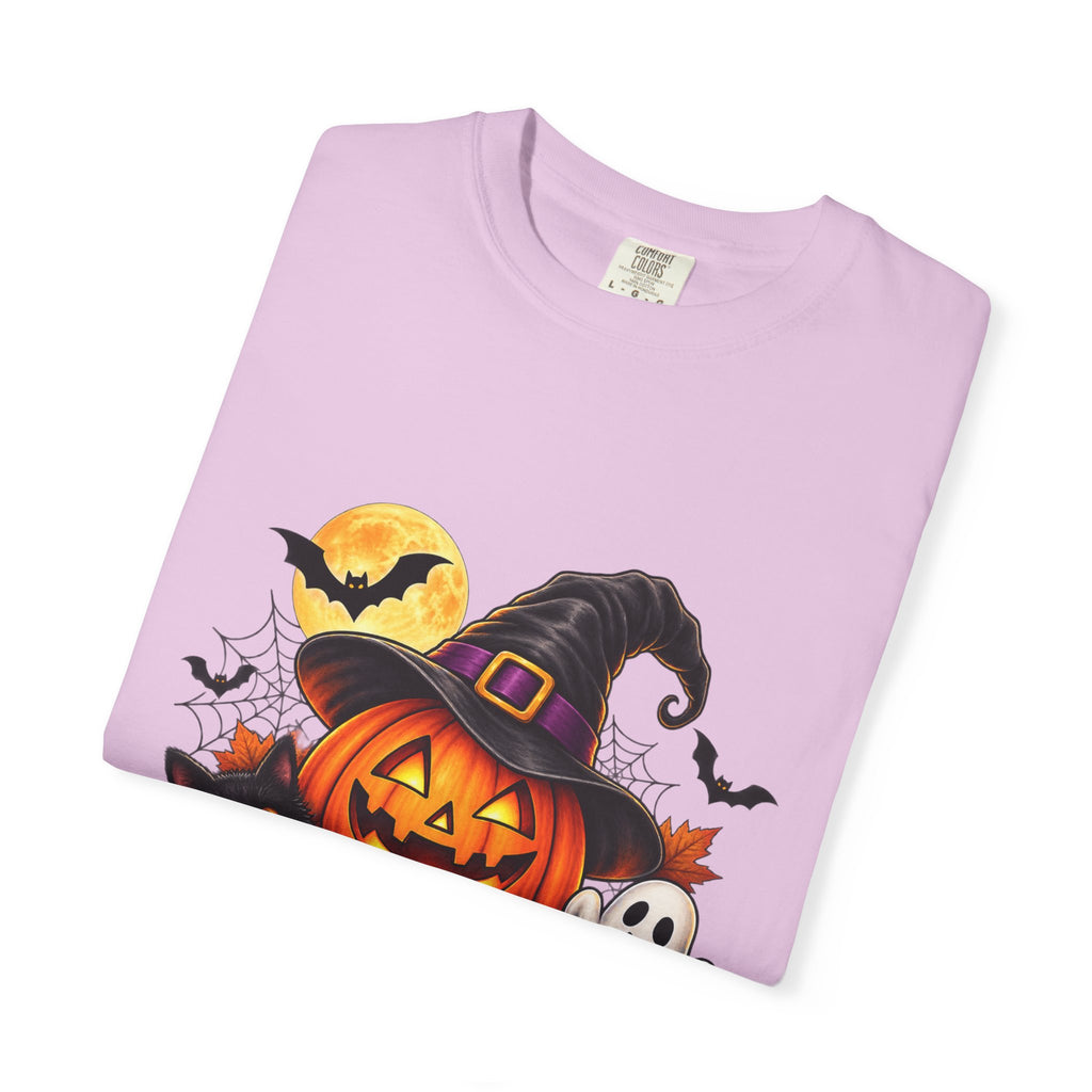 Happy Halloween Pumpkin Tee — Jack-o'-Lantern Witch Hat & Ghosts