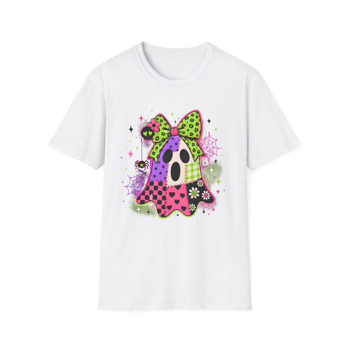 Cute Ghost Halloween T-Shirt | Pink Bow Spooky Graphic Tee
