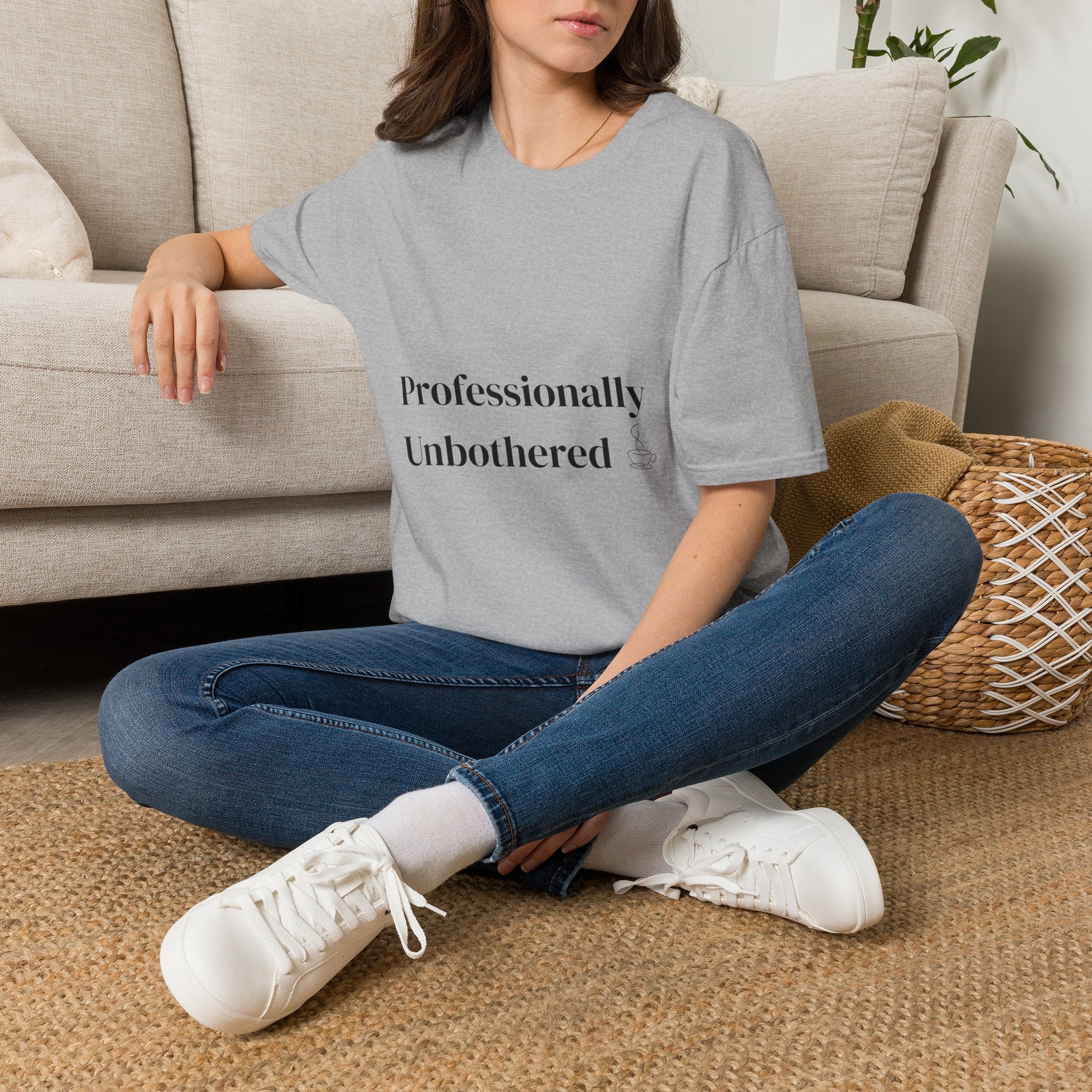 Professionally Unbothered Unisex T-Shirt | Funny Minimalist Graphic Tee