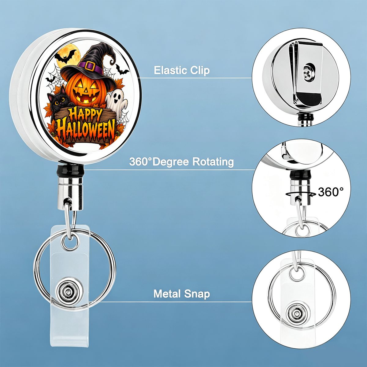 Happy Halloween Retractable Badge Reel 🎃