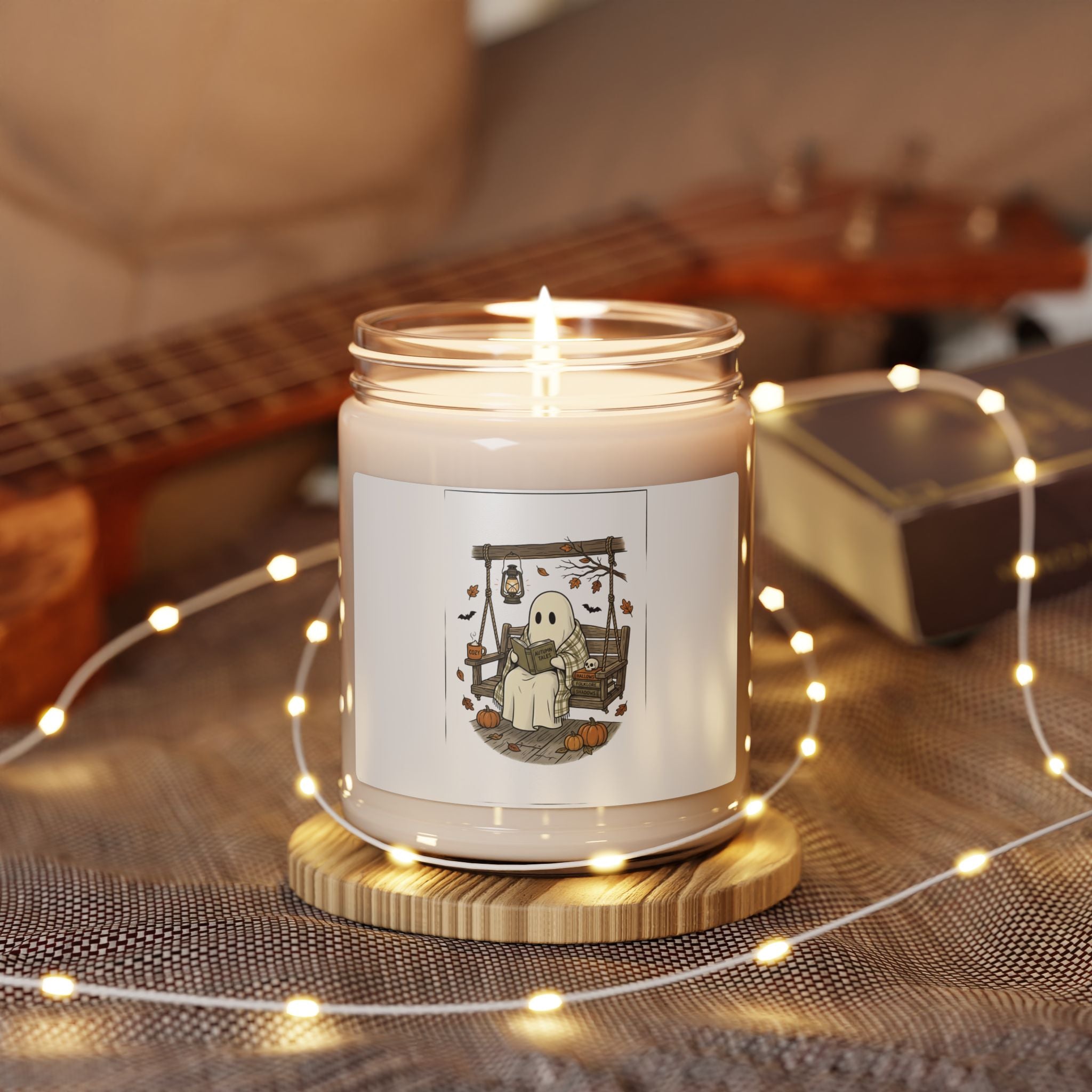 Ghost Reading Candle, Soy Scented Jar | Spooky Reader, Cozy Halloween