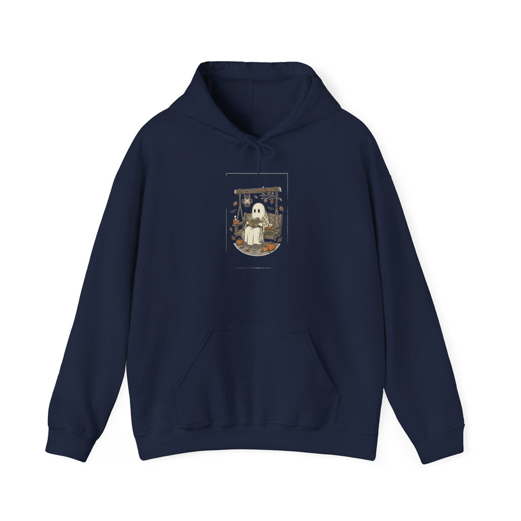 Ghost Reading in Armchair Hoodie | Spooky Reader, Candlelit Library