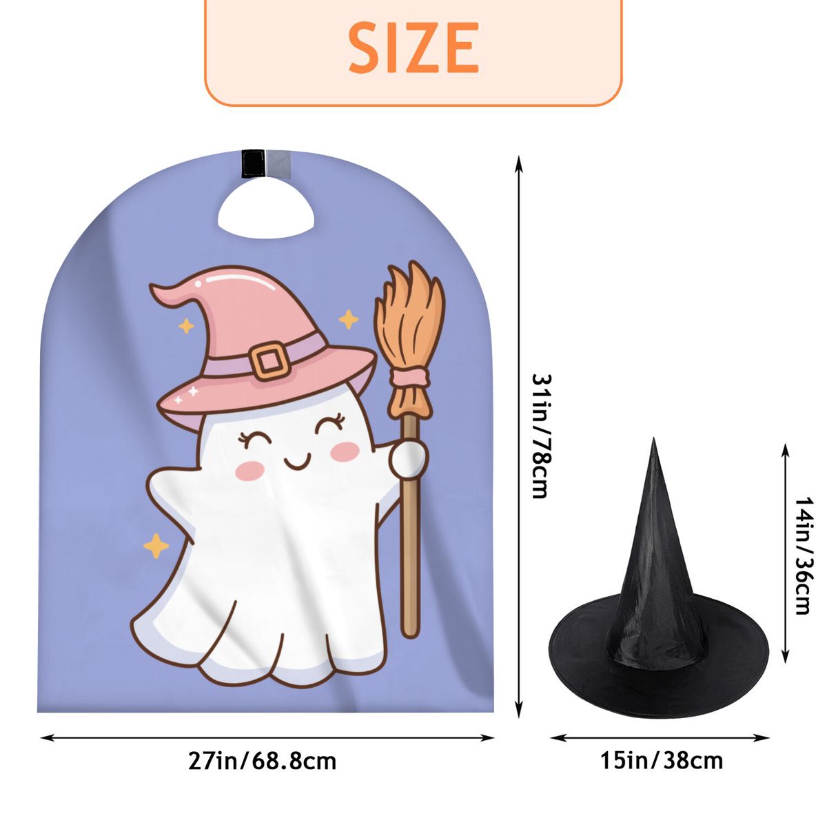 Kids Halloween Wizard Cape & Hat Set |  Witch Costume