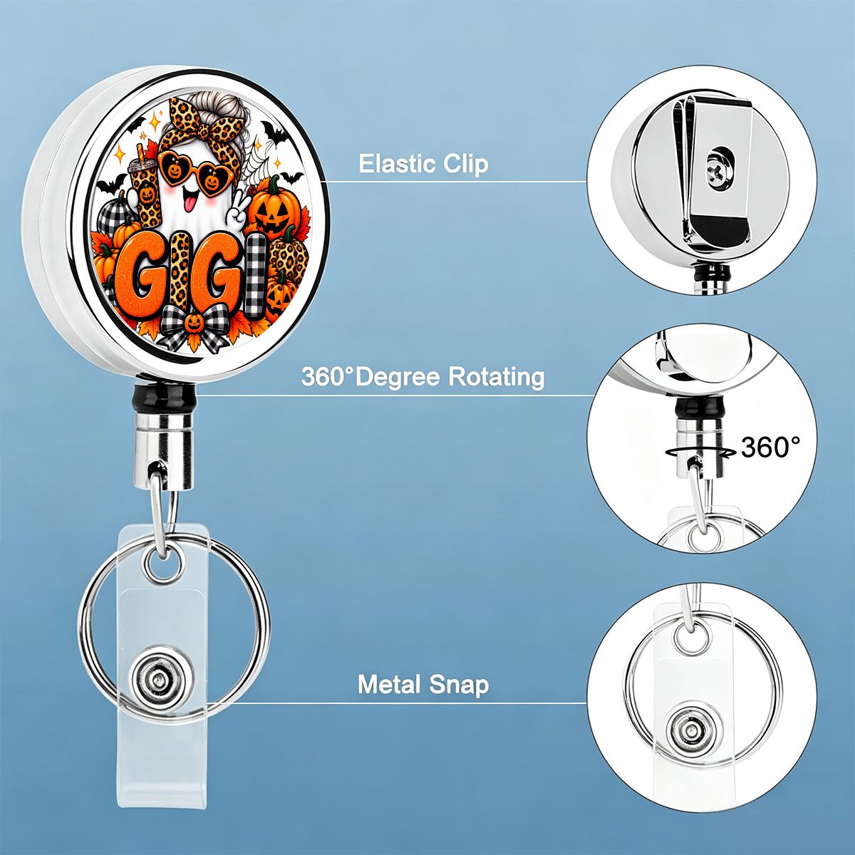 Halloween GiGi Retractable Badge Reel 🎃