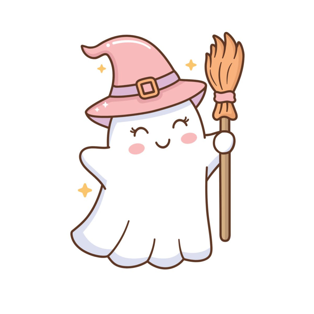 Pink Witch Ghost Shaped Plush Pillow | Cute Halloween Decor